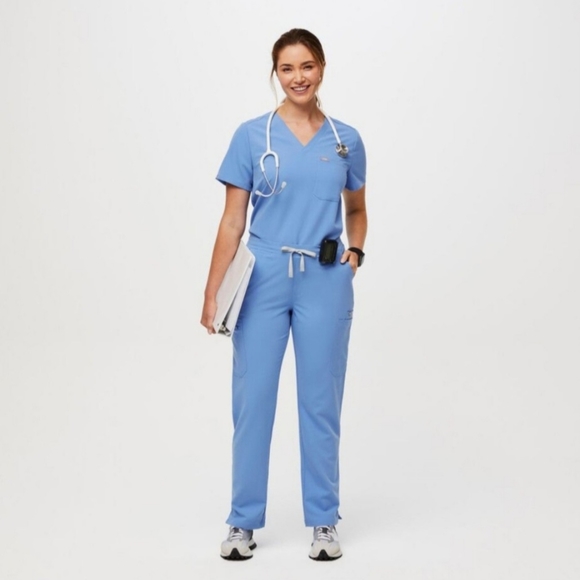 FIGS Scrub pants in ciel blue - Picture 4 of 6